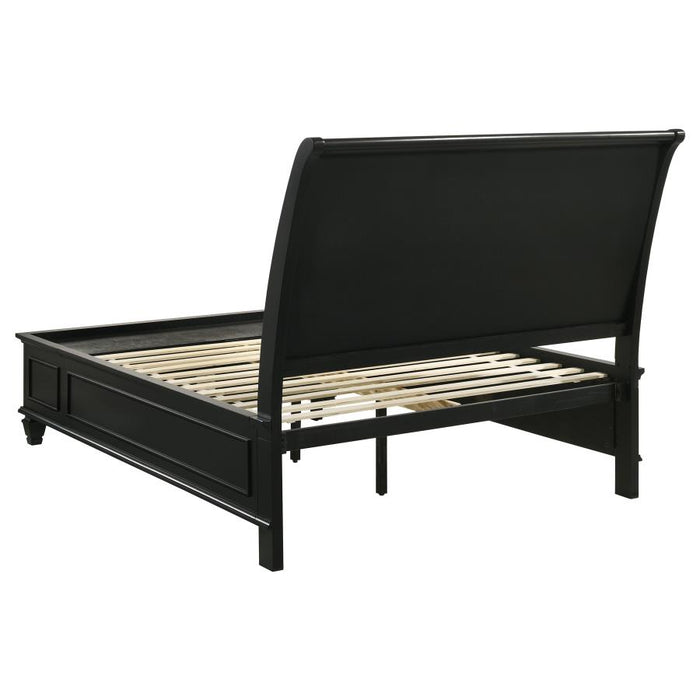 Sandy Beach Wood Queen Storage Panel Bed Black