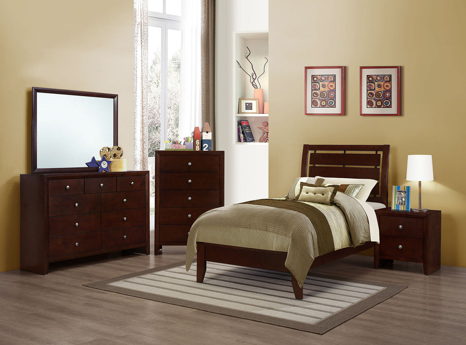 Coaster Serenity Panel Bedroom Set Rich Merlot Twin Set of 4