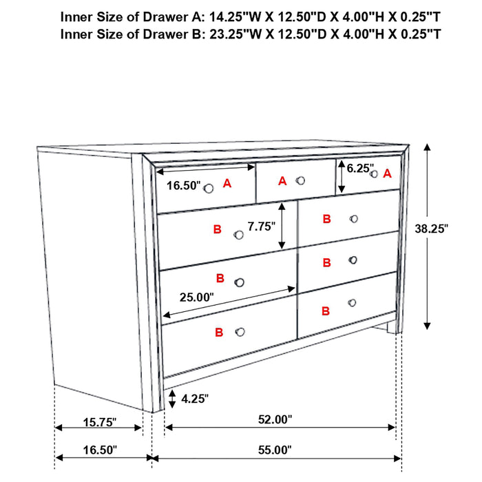 Coaster Serenity Rectangular 9-drawer Dresser Rich Merlot Twin Set of 4