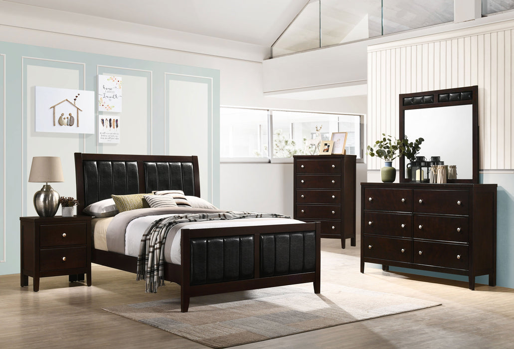 Coaster Carlton Bedroom Set with Upholstered Headboard Cappuccino Full Set of 4