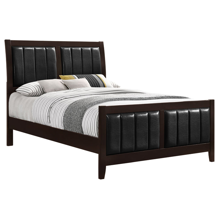 Coaster Carlton Upholstered Bed Cappuccino and Black Twin