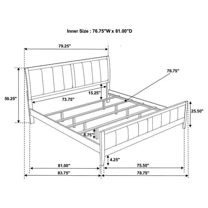 Coaster Carlton Upholstered Bed Cappuccino and Black Twin