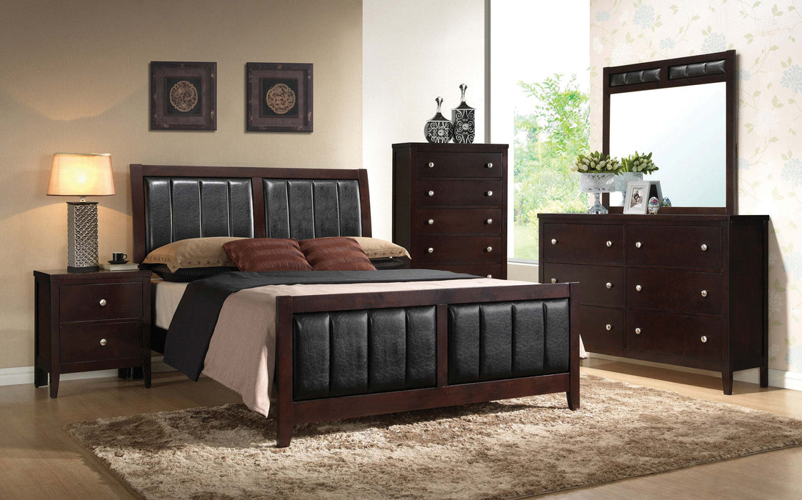 Coaster Carlton Upholstered Bed Cappuccino and Black Twin