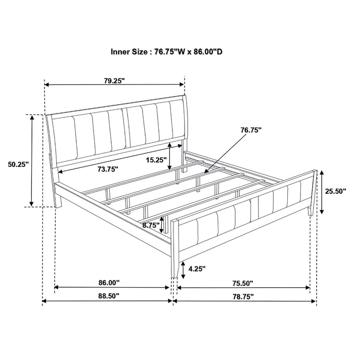 Coaster Carlton Upholstered Bed Cappuccino and Black Twin