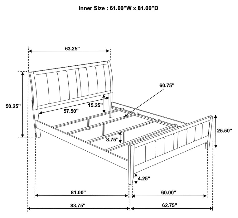 Coaster Carlton Bedroom Set with Upholstered Headboard Cappuccino Twin Set of 5