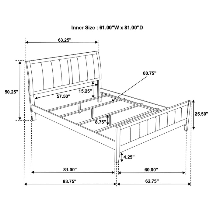 Coaster Carlton Upholstered Bed Cappuccino and Black Twin