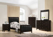 Coaster Carlton Upholstered Bed Cappuccino and Black Twin