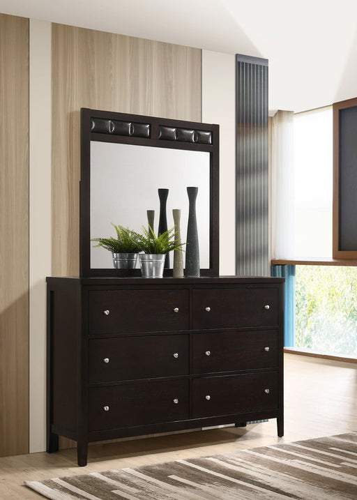 Coaster Carlton 6-drawer Rectangular Dresser with Mirror Cappuccino With Mirror