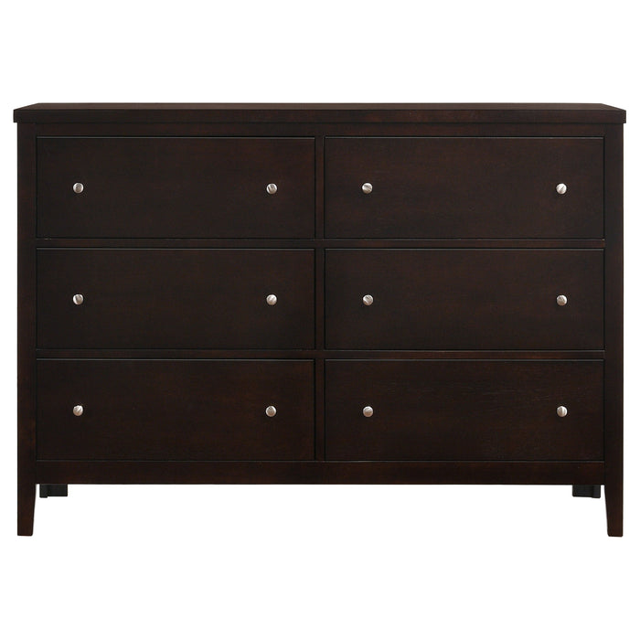 Coaster Carlton 6-drawer Rectangular Dresser with Mirror Cappuccino No Mirror