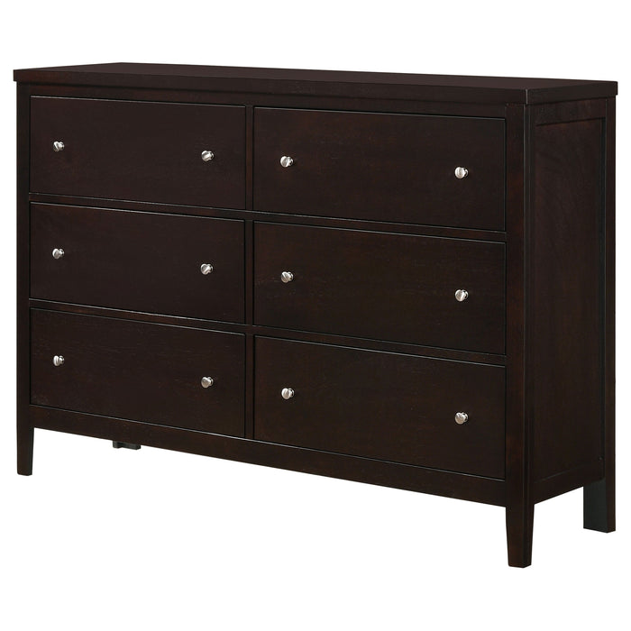 Coaster Carlton 6-drawer Rectangular Dresser with Mirror Cappuccino No Mirror