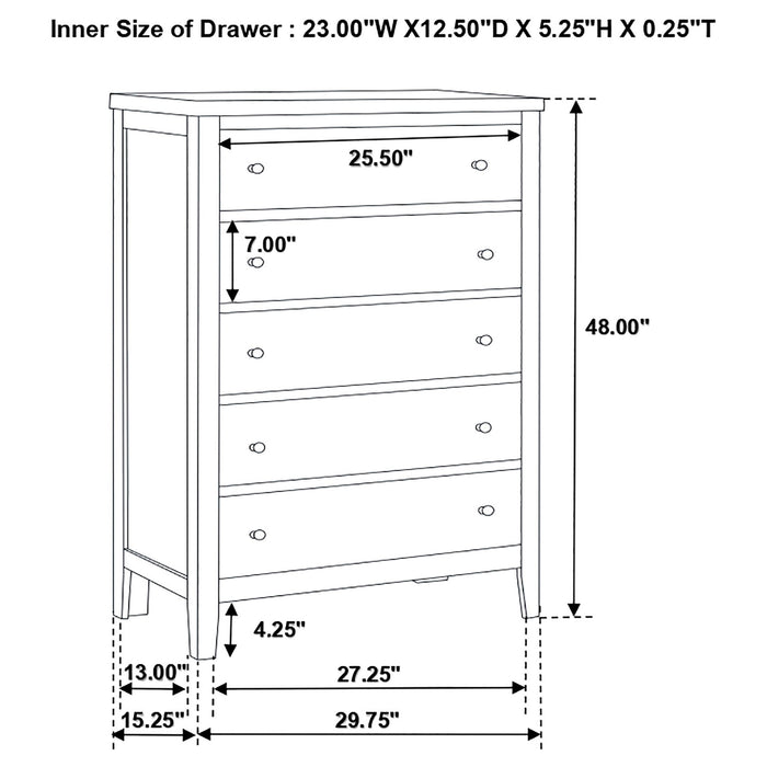 Coaster Carlton 5-drawer Rectangular Chest Cappuccino Default Title