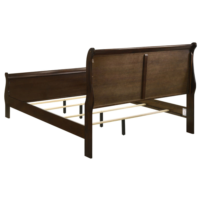 Louis Philippe  Panel Sleigh Bed Cappuccino