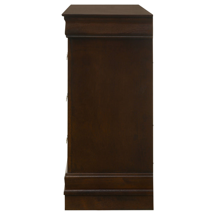 Louis Philippe 6-drawer Dresser with Mirror Cappuccino