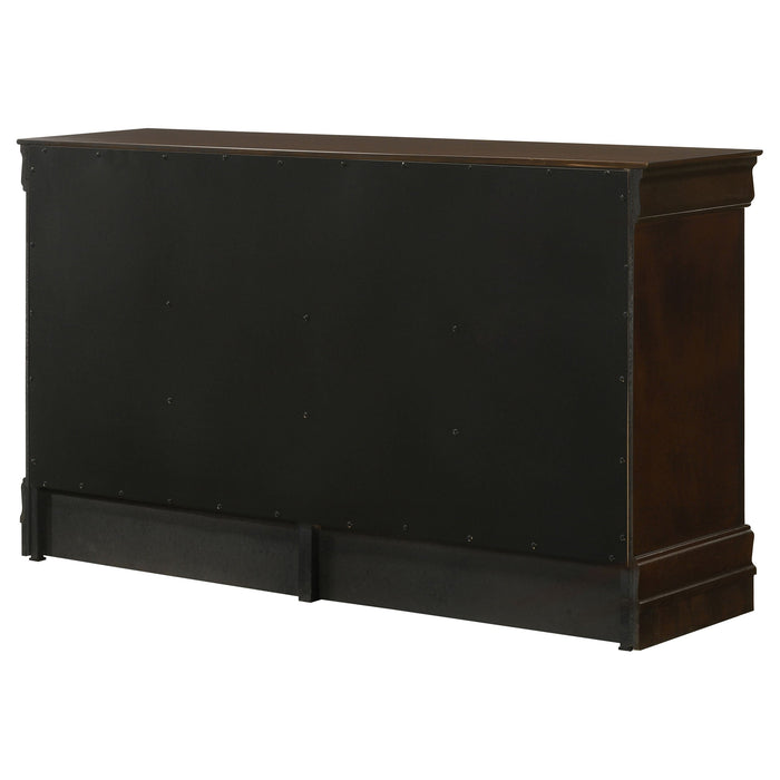 Louis Philippe 6-drawer Dresser with Mirror Cappuccino