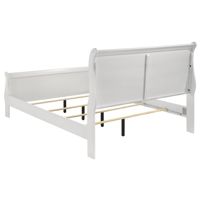 Louis Philippe 47-inch  Sleigh Panel Bed White