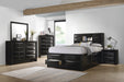 Coaster Briana Storage Bedroom Set with Bookcase Headboard Black Eastern King Set of 4