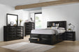 Coaster Briana Storage Bedroom Set with Bookcase Headboard Black Eastern King Set of 5