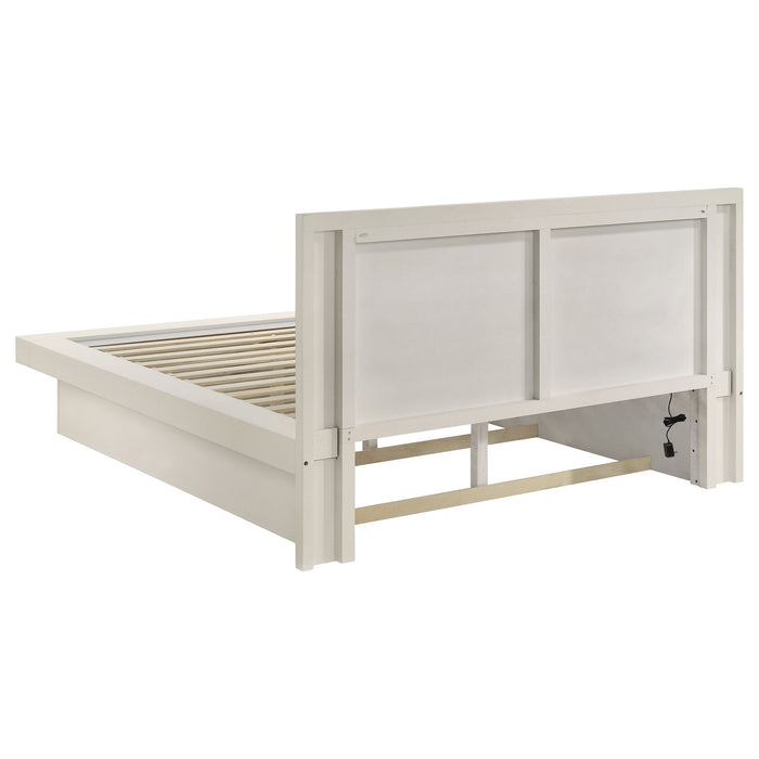 Jessica  Platform Bed with Rail Seating White