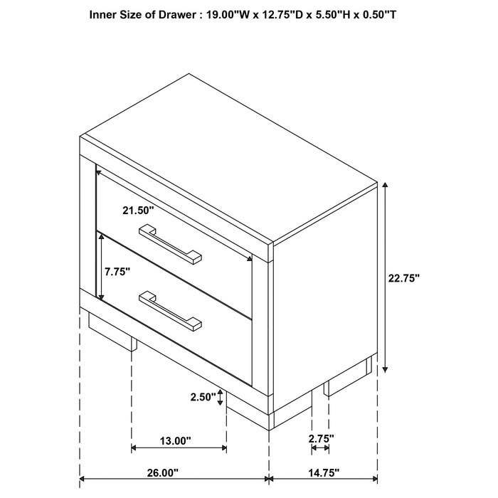 Coaster Jessica 2-drawer Nightstand White Default Title