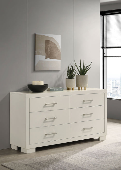 Coaster Jessica 6-drawer Dresser with Mirror White No Mirror