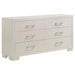 Coaster Jessica 6-drawer Dresser with Mirror White No Mirror