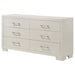 Coaster Jessica 6-drawer Dresser with Mirror White No Mirror