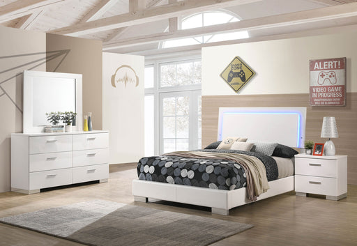 Felicity 4-piece Full Bedroom Set White High Gloss