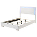 Coaster Felicity Panel Bed with LED Lighting Glossy White Twin