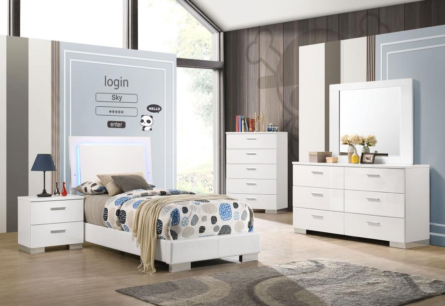 Felicity Bedroom Set White High Gloss