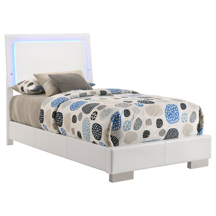 Felicity   Bedroom Set with LED Headboard Glossy White