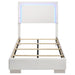 Coaster Felicity Panel Bed with LED Lighting Glossy White Twin