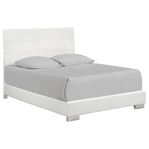 Coaster Felicity Panel Bed Glossy White Queen