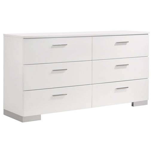 Coaster Felicity 6-drawer Dresser Glossy White Default Title