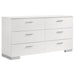 Coaster Felicity 6-drawer Dresser Glossy White Default Title