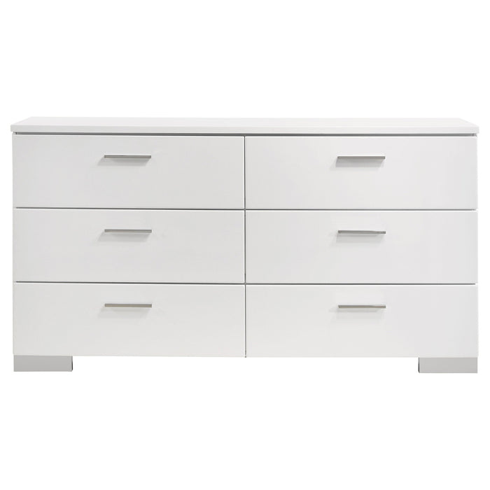 Coaster Felicity 6-drawer Dresser Glossy White Default Title