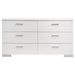 Coaster Felicity 6-drawer Dresser Glossy White Default Title