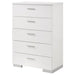 Coaster Felicity 5-drawer Chest Glossy White Default Title