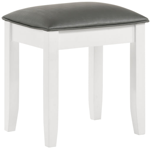 Coaster Felicity Upholstered Vanity Stool Metallic and Glossy White Default Title