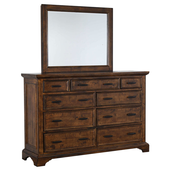 Coaster Elk Grove 9-drawer Dresser with Mirror with Jewelry Tray Vintage Bourbon No Mirror