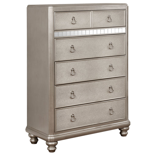 Bling Game 6-drawer Bedroom Chest Metallic Platinum