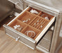 Coaster Bling Game 9-drawer Vanity Desk Metallic Platinum Default Title