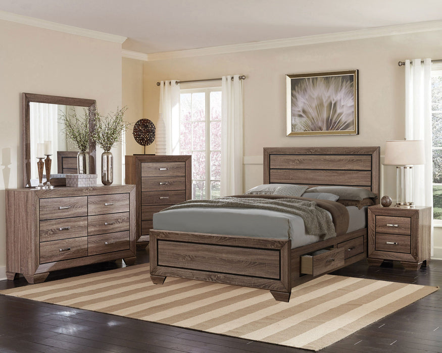 Coaster Kauffman Storage Bedroom Set with High Straight Headboard Cal King Set of 5