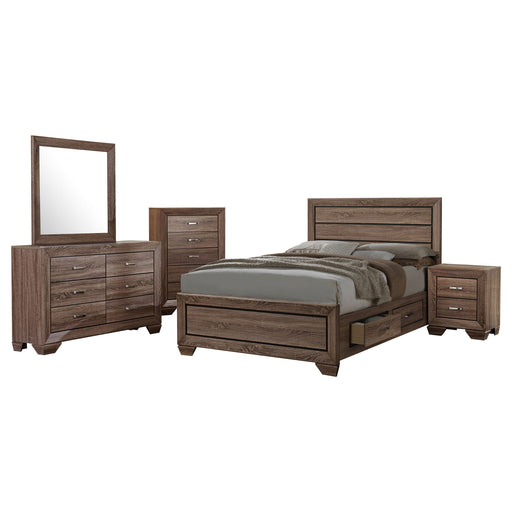 Coaster Kauffman Storage Bedroom Set with High Straight Headboard Queen Set of 5