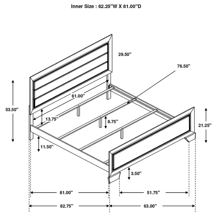 Coaster Kauffman Bedroom Set with High Straight Headboard Cal King Set of 5