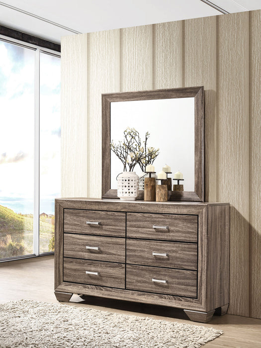 Coaster Kauffman 6-drawer Dresser with Mirror Washed Taupe No Mirror