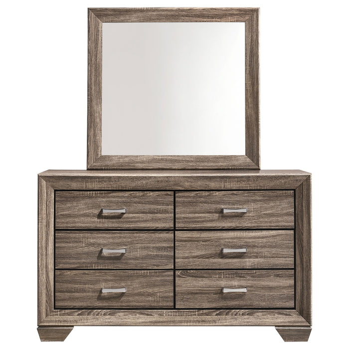 Coaster Kauffman 6-drawer Dresser with Mirror Washed Taupe No Mirror