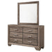 Coaster Kauffman 6-drawer Dresser with Mirror Washed Taupe No Mirror