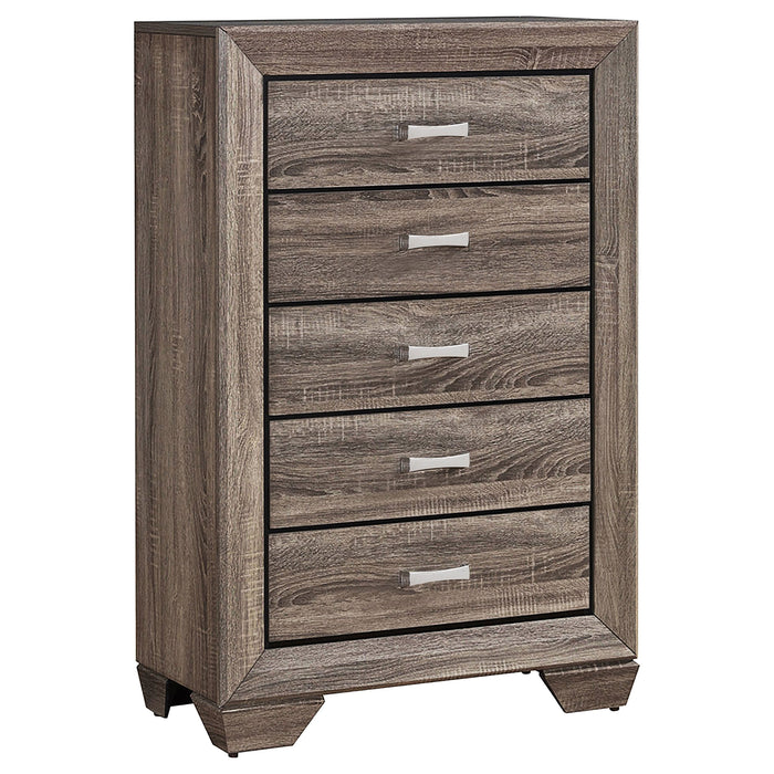 Coaster Kauffman 5-drawer Chest Washed Taupe Default Title