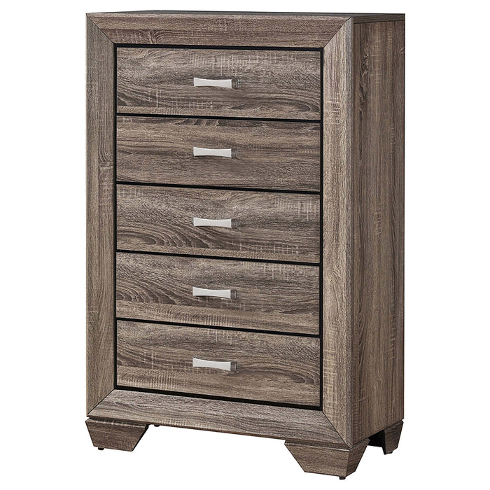 Coaster Kauffman 5-drawer Chest Washed Taupe Default Title