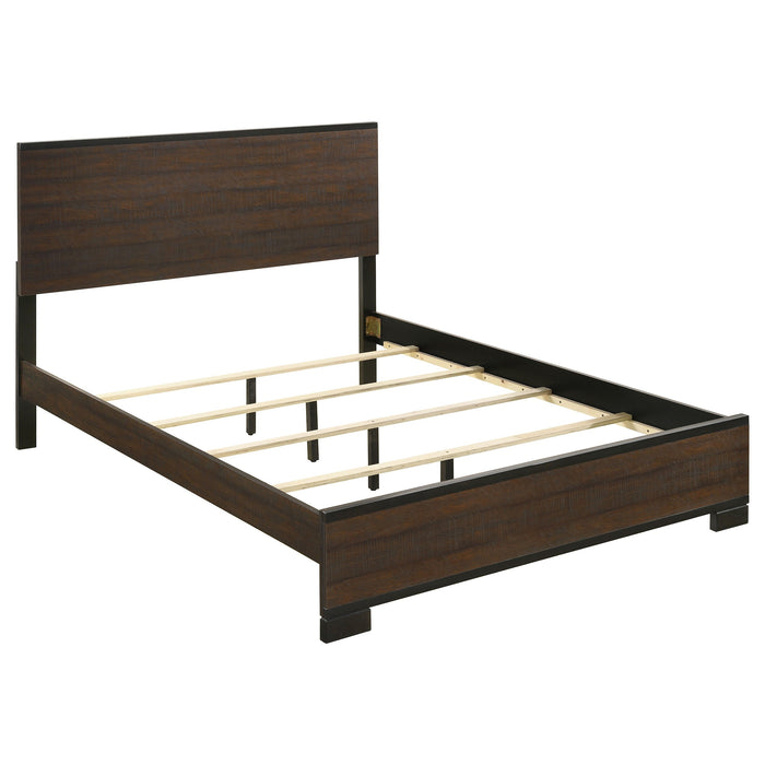 Edmonton Wood  Panel Bed Rustic Tobacco